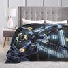 Murder Drones Fleece Throw Blankets Funny Retro Cool Blankets for Bedding Couch Soft Quilt,