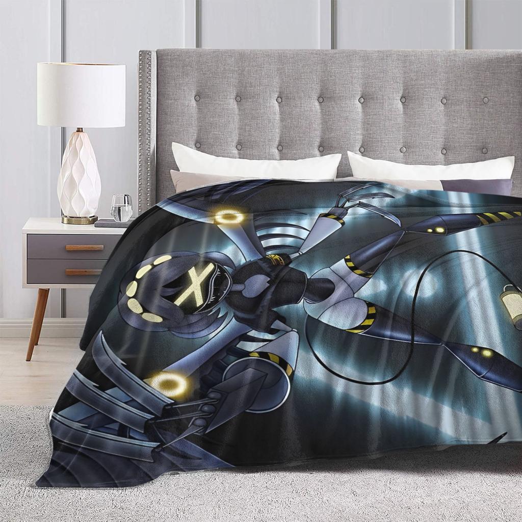 Murder Drones Fleece Throw Blankets Funny Retro Cool Blankets for Bedding Couch Soft Quilt,