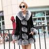 New imitation mink coat fur coat medium and long imitation fox fur collar women winter thickened medium