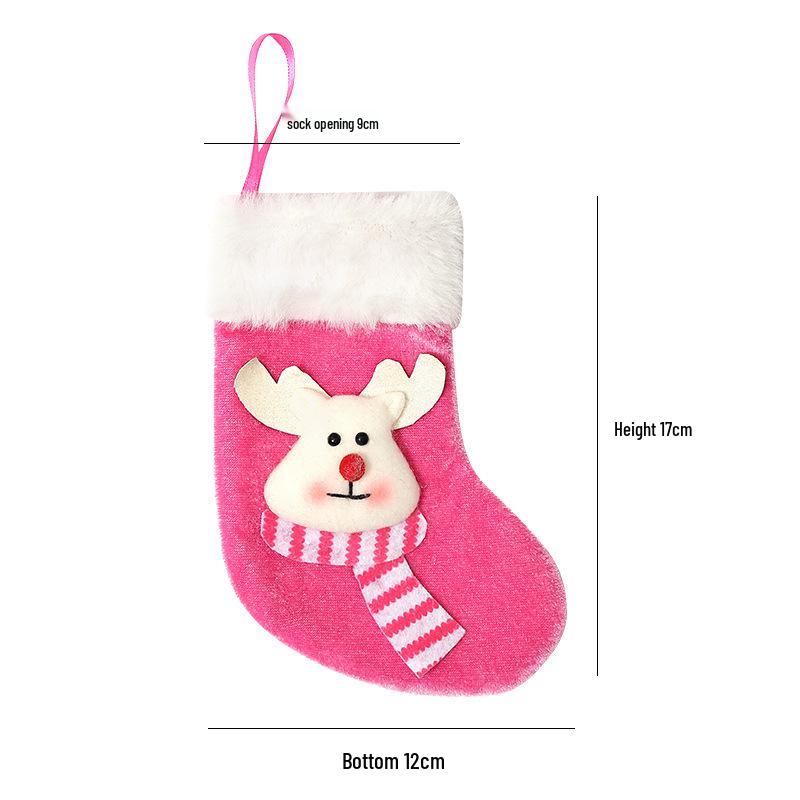 Green Knitted Small Christmas Stocking for Home Decoration and Mall Window Display