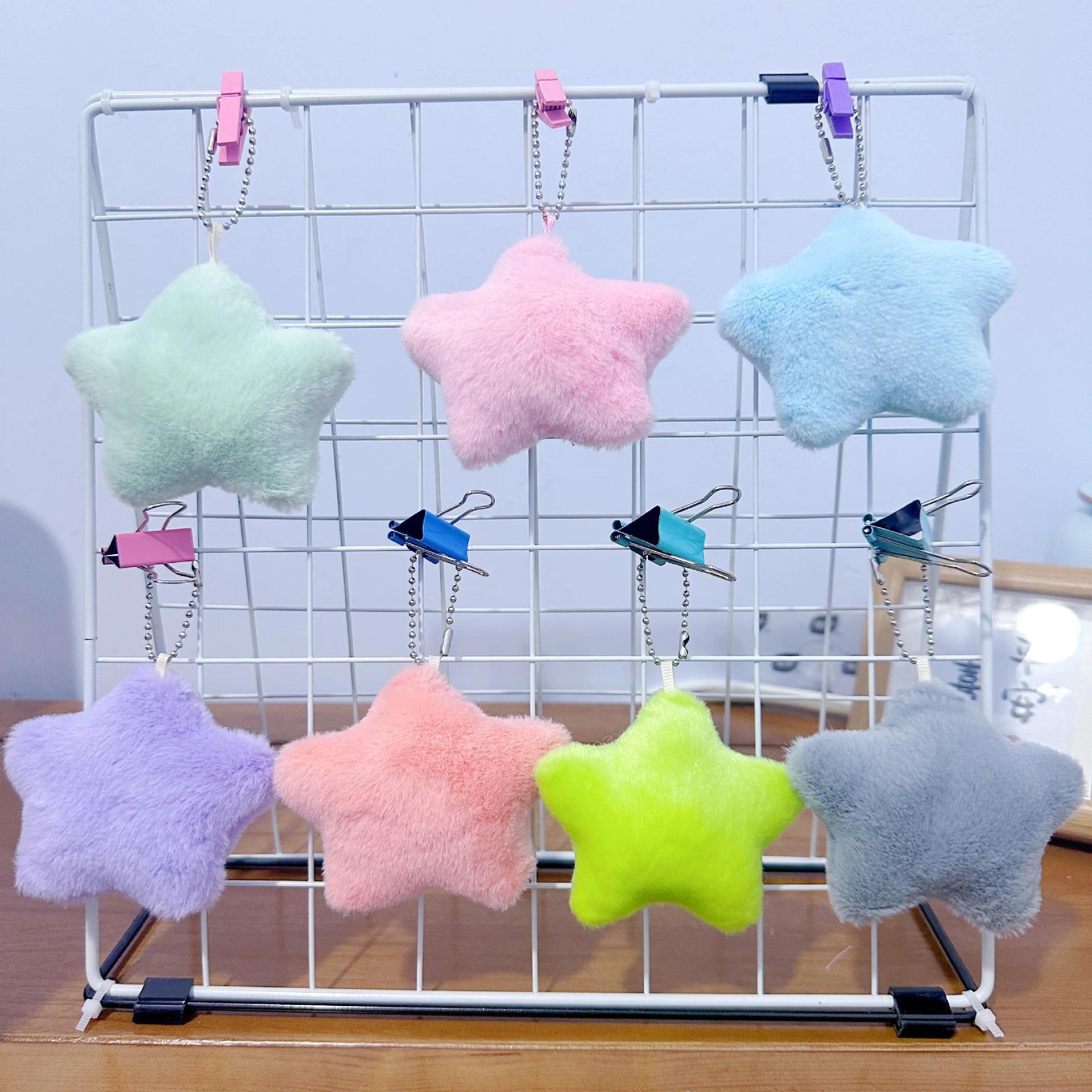 Mini Plush Toy Claw Machine Keychain Charms Five Star