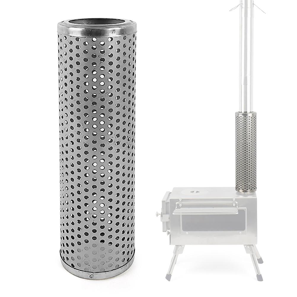 Stove Pipe Stainless Steel Camping Stove Pipe Smoker Tube Wood Stove Anti Scalding Cover