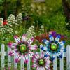 1pcs Metal Flower Wall Decor Art Sculpture Hanging Ornament Home Room Garden Courtyard Decoration