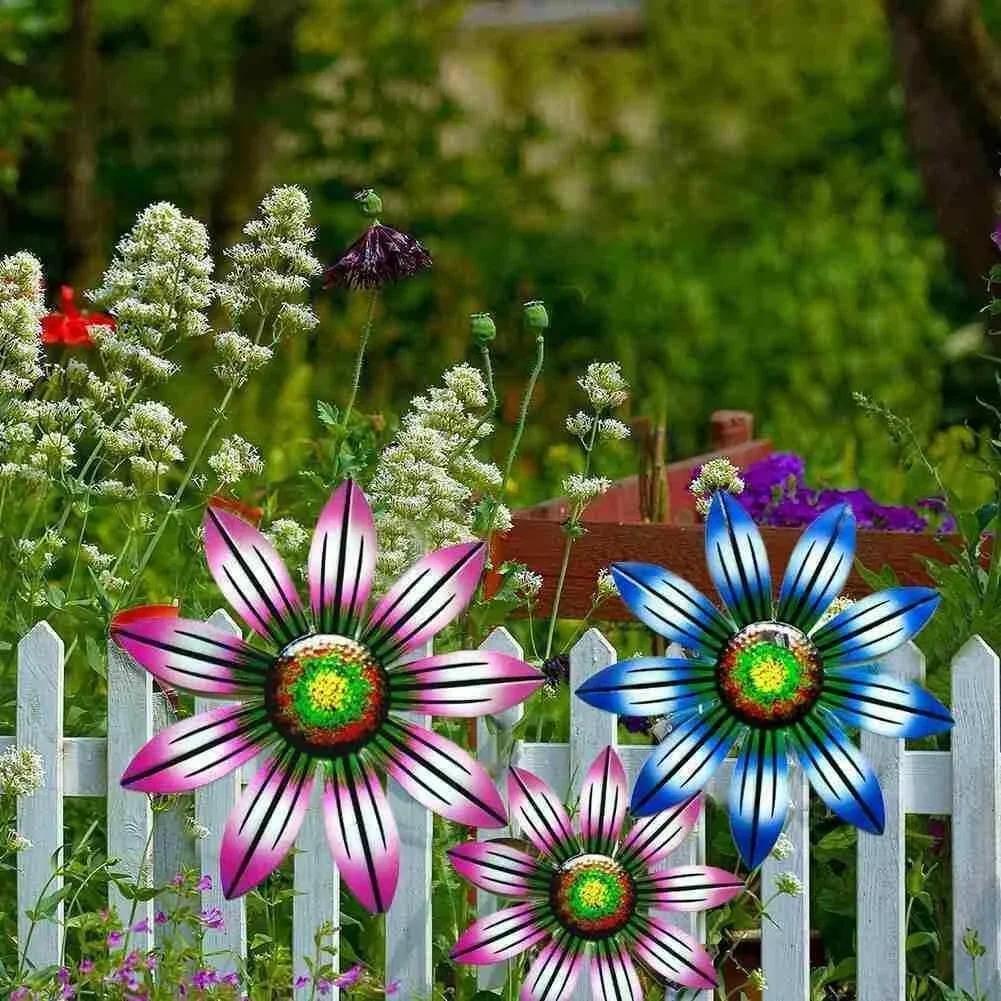 1pcs Metal Flower Wall Decor Art Sculpture Hanging Ornament Home Room Garden Courtyard Decoration