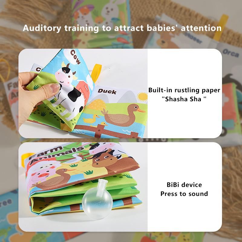 Soft Baby Fabric Book Interactive Sensory Activity Cloth Book For Babies First Educational Montessori Early Learning Game