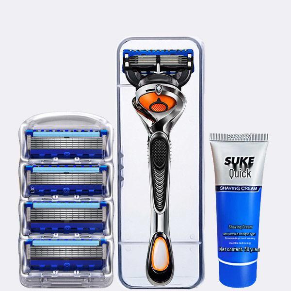 5-Blade Durable Manual Shaving Razor for Face
