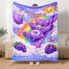 Custom Name Bear Theme Printed Blanket Perfect For Couch Bed Travel Outdoor Use Machine Washable Cozy Durable