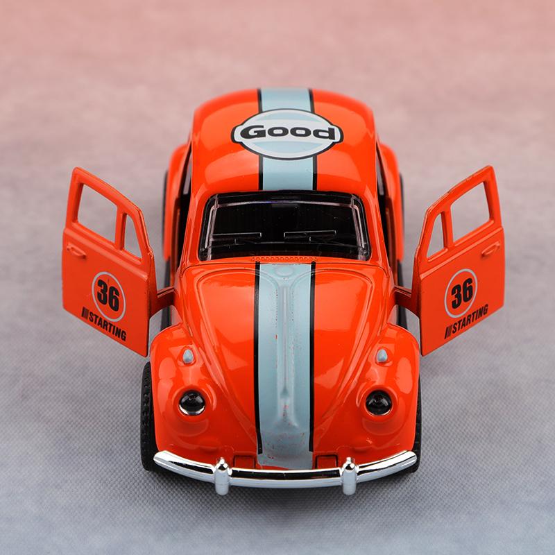 (Bagged) 1:38 Classic Retro Alloy Beetle, Cute Alloy Pull-back Car, Children's Toy, Adorable Antique Style