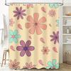 Vintage Bath Shower Curtain with Floral Pattern for Home Decor in Bathroom Beige Color