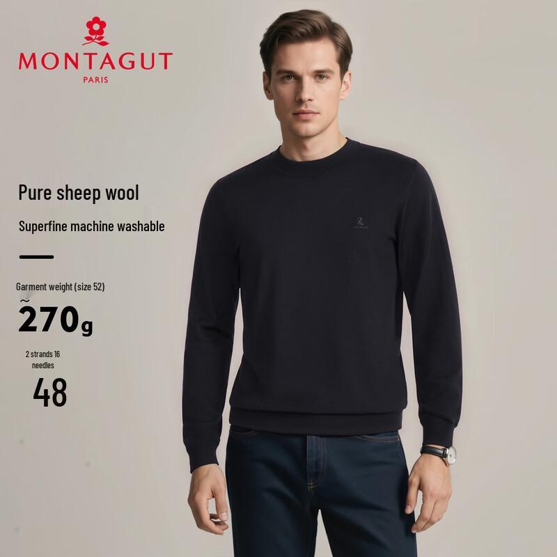 

MONTAGUT Men s Round Neck Fine Spun Merino Wool Sweater 4XL (58)