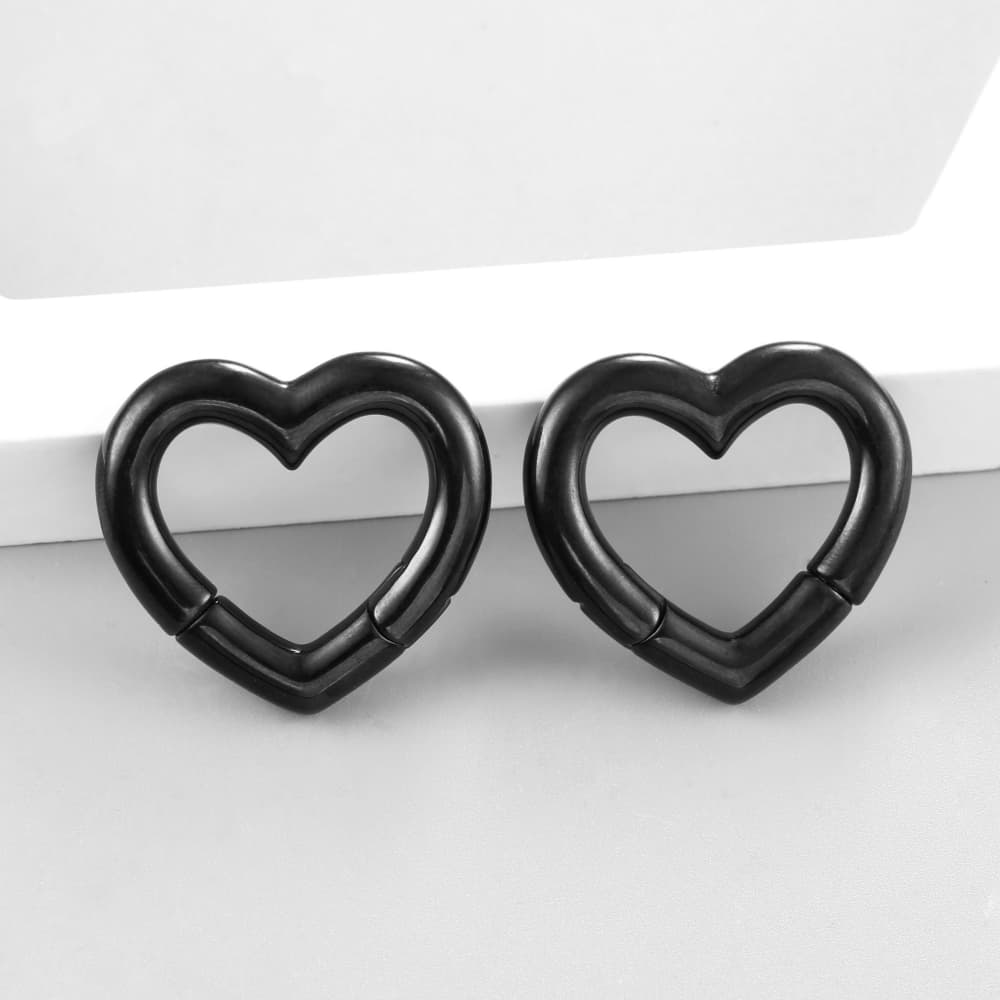 Giga 1/2Pcs 6mm Heart Shape Ear Weights Hanger Stainless Steel Body Jewelry Piercing Earring Gauges Earlobe Stretcher Fashion