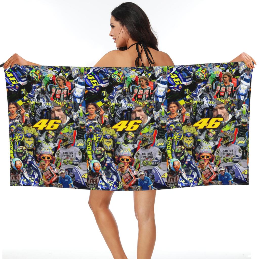 Motorcycle Racing Motor Rossi Beach Towel Soft Microfiber Quick Dry Absorbent Quick Towels For Swimming