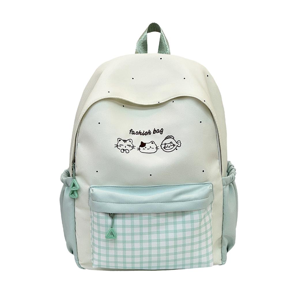 Schultasche Schüler Schultasche Kariert Farbkombination Schultasche Mädchen Mittel- und Oberschüler Rucksack mit großem Fassungsvermögen Studenten Klein