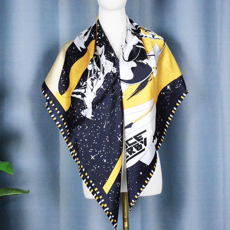 2024 New Style Large Square Scarf: 110 Mulberry Silk with Hand-Rolled Edges