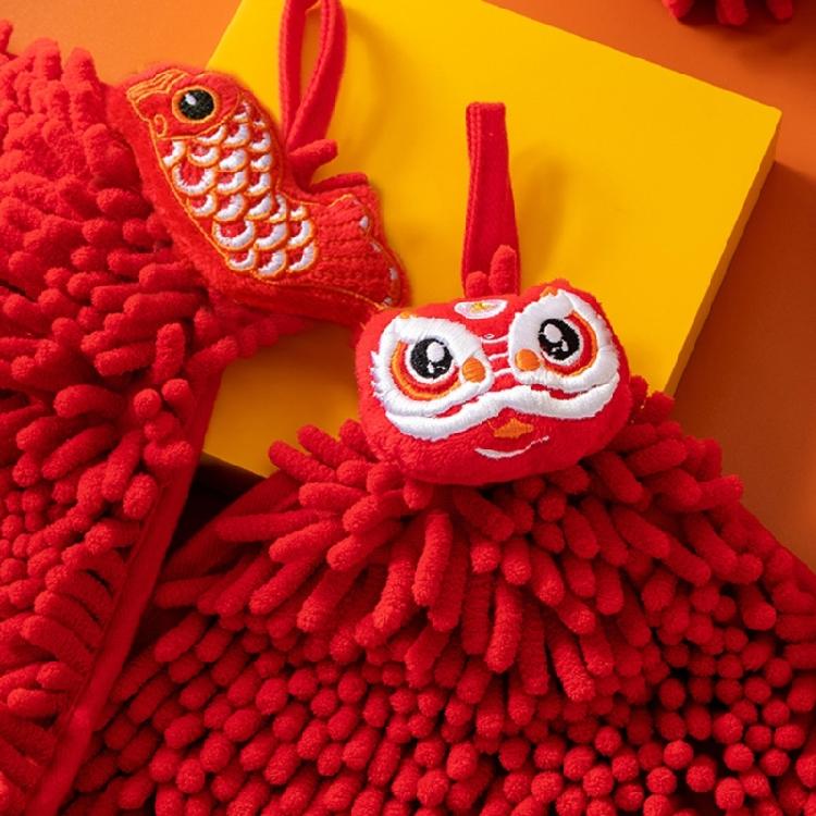Red Hands Towel Home Super Absorbent Eco-Friendly Wipe Cloth Chenille Material