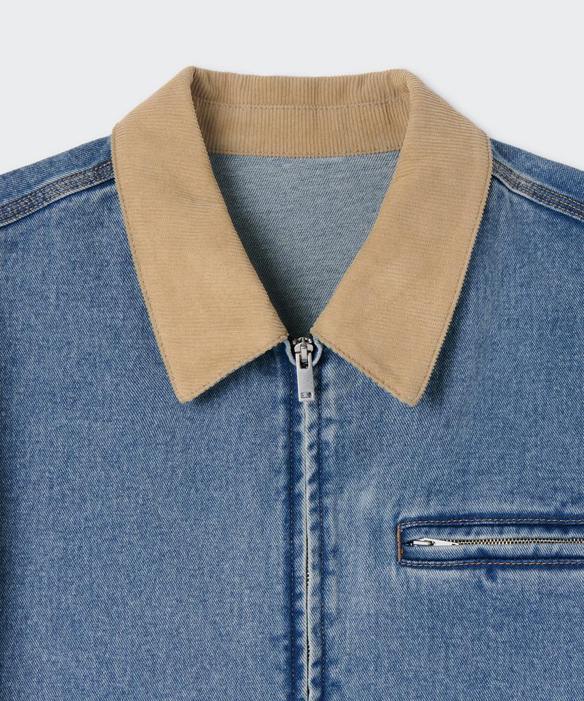 Musinsa Standard Denim Zip-Up Work Jacket [Light Indigo]