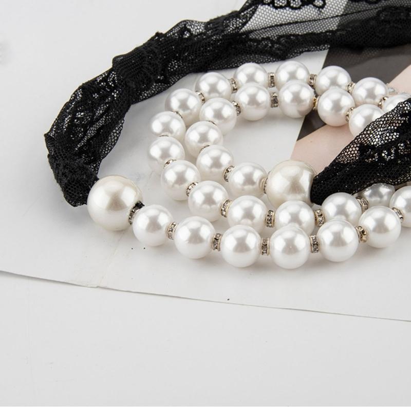 Blingbling Rhinestones Pearls Waist Chain Adjustable Length For Women Elegant Retro Jewelry Accessory