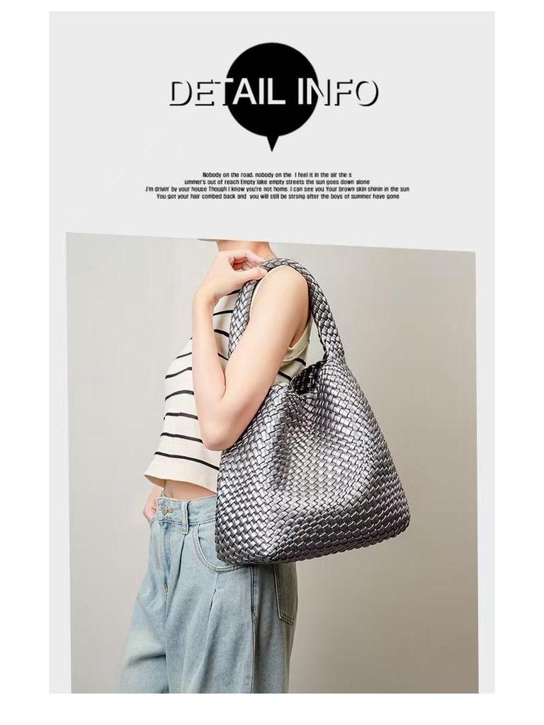 Custom Large-Capacity Woven Tote: High-End Mother-Child Bucket Bag and Underarm Basket