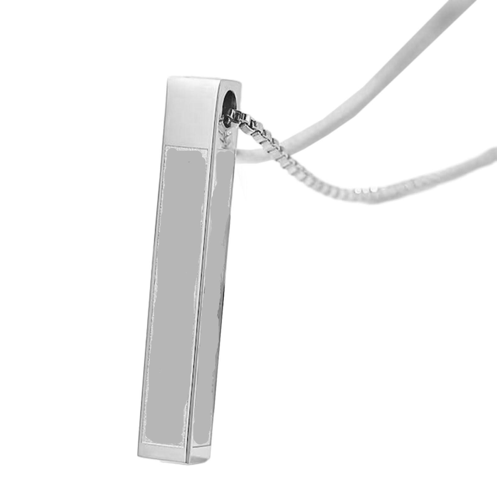 

Long column-shaped pendant with minimalist and niche design, exuding a sense of sophistication and versatility. Titanium and steel necklace. серебряный