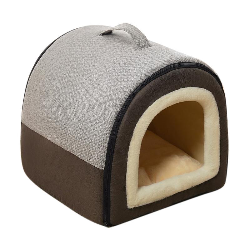 

Зимний теплый домик для кошек, мягкое уютное гнездо для маленьких и средних собак, кошек, съемная нескользящая собачья будка, палатка для сна щенков, товары для животных S