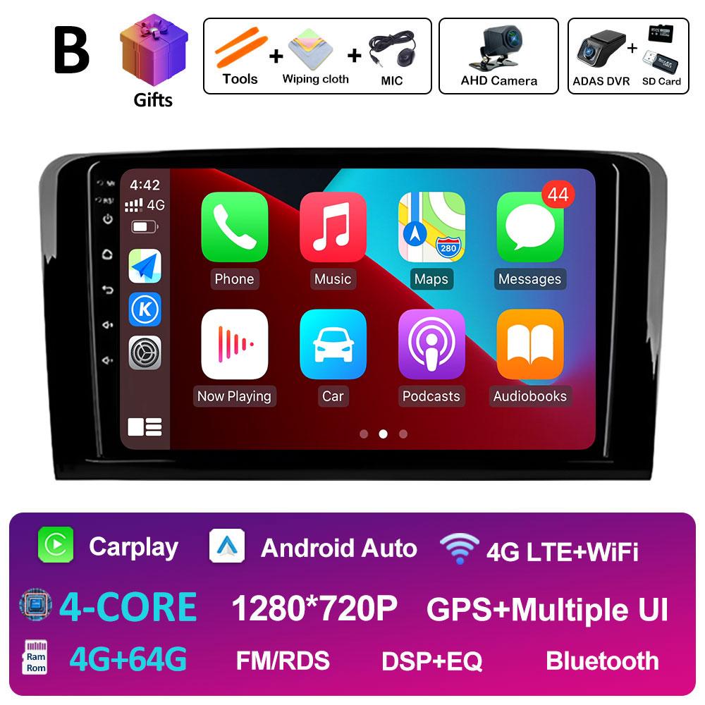 Player Radio Video Multimedia Auto Android 14 Pentru Mercedes Benz CLASS ML W164 Wireless Carplay Ventilator Răcire DSP Stereo Accesorii