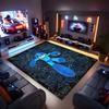 1pc Cartoon Rockman Game Megaman Print Area Rug - Soft, Washable Non-Slip Indoor Mat for Office Chairs, Living Room, Home Office Decorative Rug
