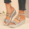 Fashion Women Wedges Slippers Sexy Open Toe Women Shoes Luxury Platform Slippers Fashion Shiny Beach High Heels Sandals Slides Women