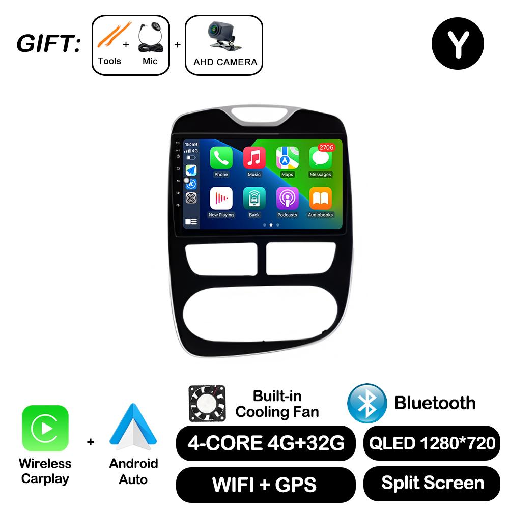10'' For Renault Clio 4 2012 - 2016 Carplay Car Radio Multimedia Video Player Android Auto 4G WIFI GPS Navigation DSP stereo BT