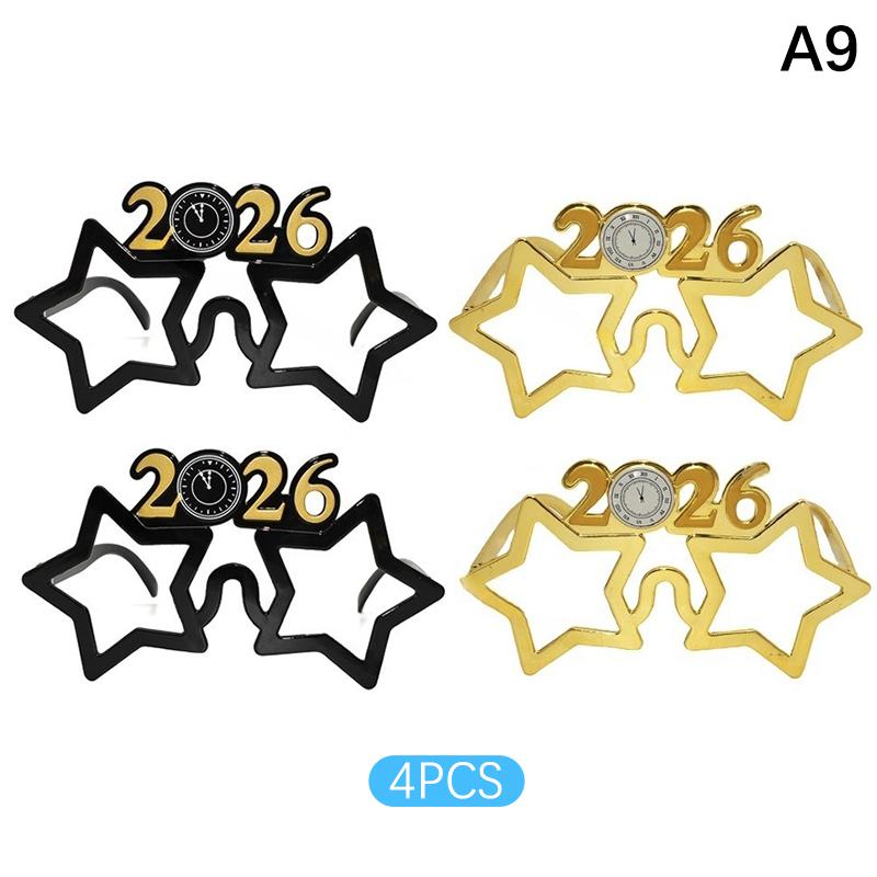 2026 Happy New Year Glasses Diamond Glitter  2026 Number Eyeglasses Sunglasses Cosplay Prop Xmas Party Decoration Funny Glasses