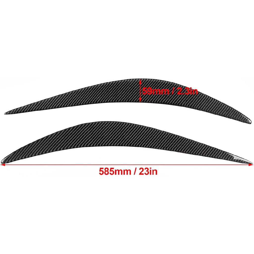 Carbon Fiber Front Headlight Eyebrows Eyelid Overlay Decal Cover Trim Headlight Eyelid Headlamp Eyebrow Strip Trim Eye Lid Deco ion Sticker Fit for