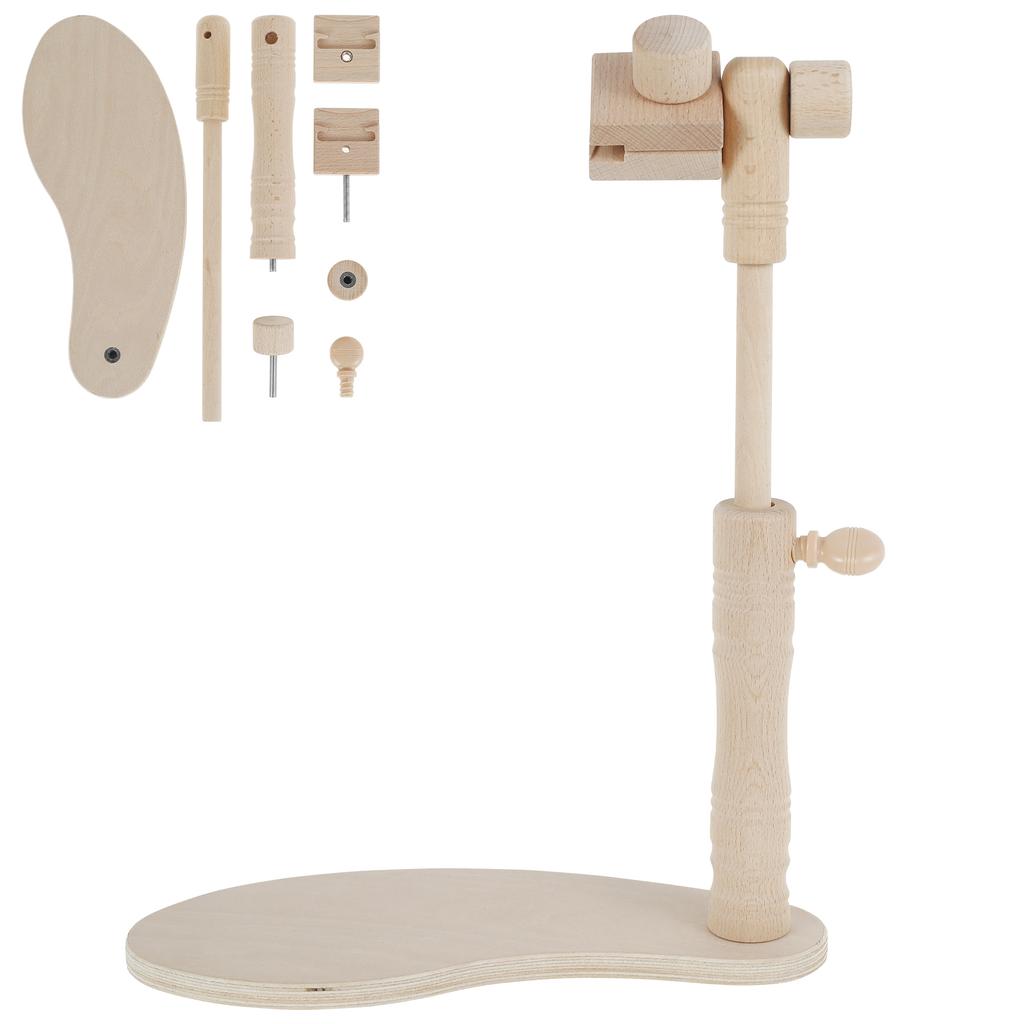 Beech Embroidery Frame Hoop Stand Adjustable Cross Stitch Hoop Desktop Stand DIY Sewing Arts Crafts Needlework Sewing Tools