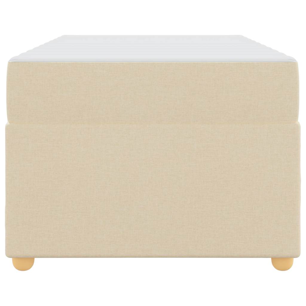 Bed Frame with Mattress Cream 90 x 190 cm Fabric