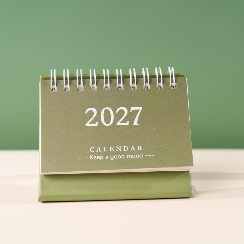 2027 Simple & Fresh Desktop Planner Notebook - English Version
