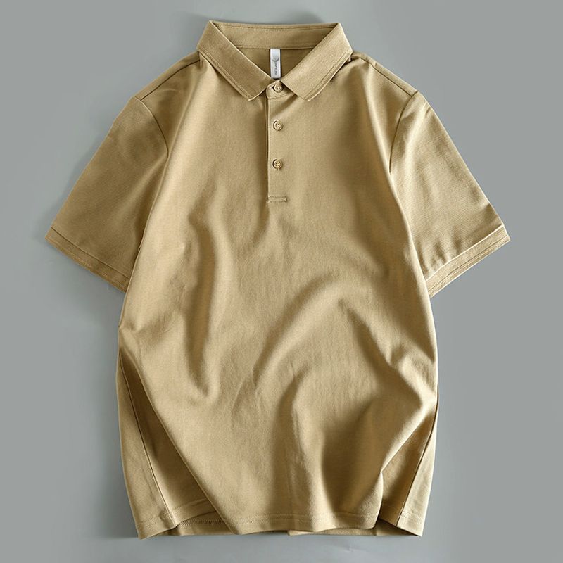 European Sheet Cattle Goods Summer Pure Cotton Multi-Color Lapel Youth Export Export Men's Short-Sleeve Polo Shirt Thin Half Sleeve