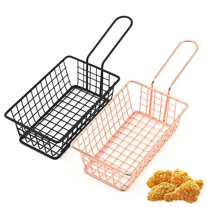 French Fries Basket Snack Bucket Fried Chicken Chip Storage Basket Food Frying Basket Oil Strainer Creative Tableware Container