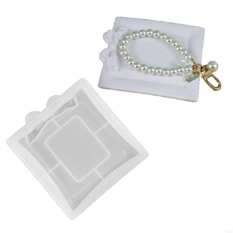 Bowknot Storage Tray Mold Gypsum Plsater Silicone Mould Jewelry Display Organizers Epoxy Resin Molds Mold Craft X3UC