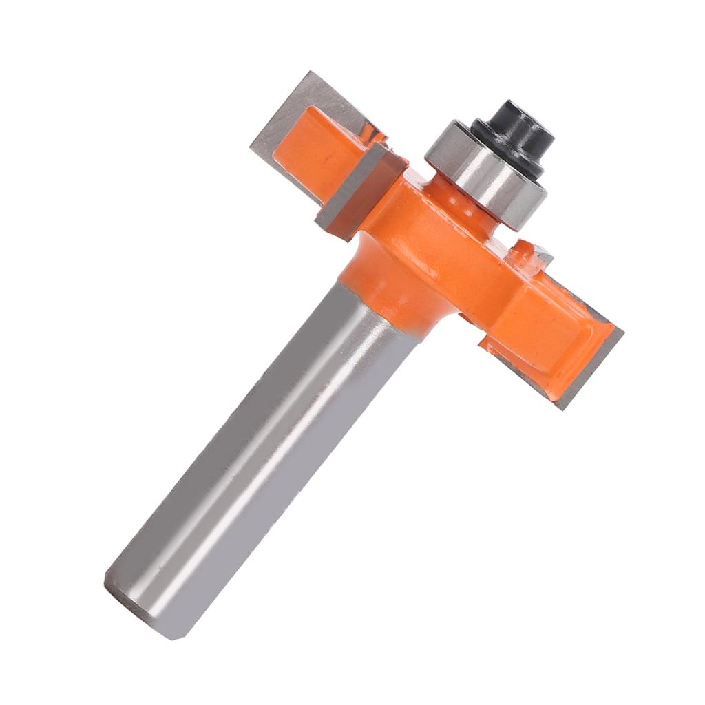 4 Flügel Nutfräser Hochkohlenstoffstahl Rückschlagarm Schlitzfräser Falzfräser mit 8mm Schaft für Kiefernholz Orange