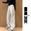 American Retro Women's Floor-Length Straight-Leg Sweatpants, 175-180 Tall, Loose Fit with Slimming Effect for Spring/Autumn.