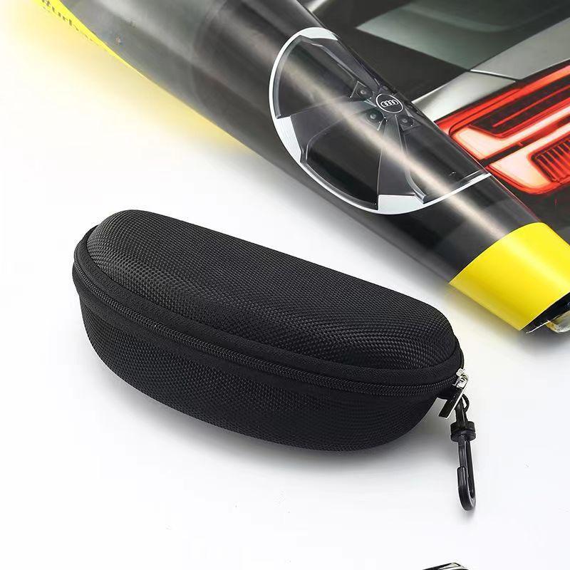 "Druckfestes EVA Sonnenbrillenetui mit Haken und Reißverschluss - Tragbare Schwarze Outdoor-Box"