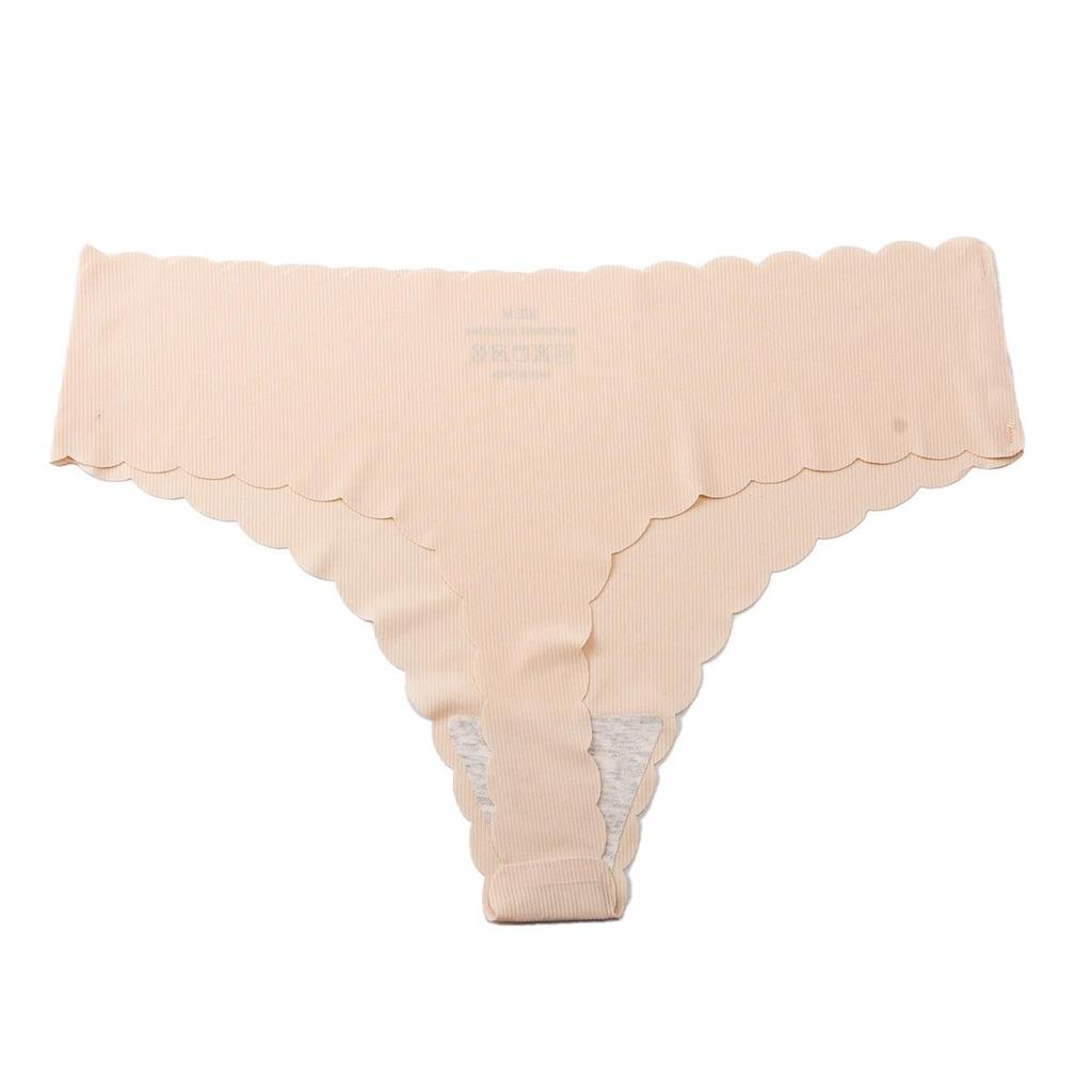 Dámské bezešvé kalhotky tanga s krajkovým lemem a nízkým pasem