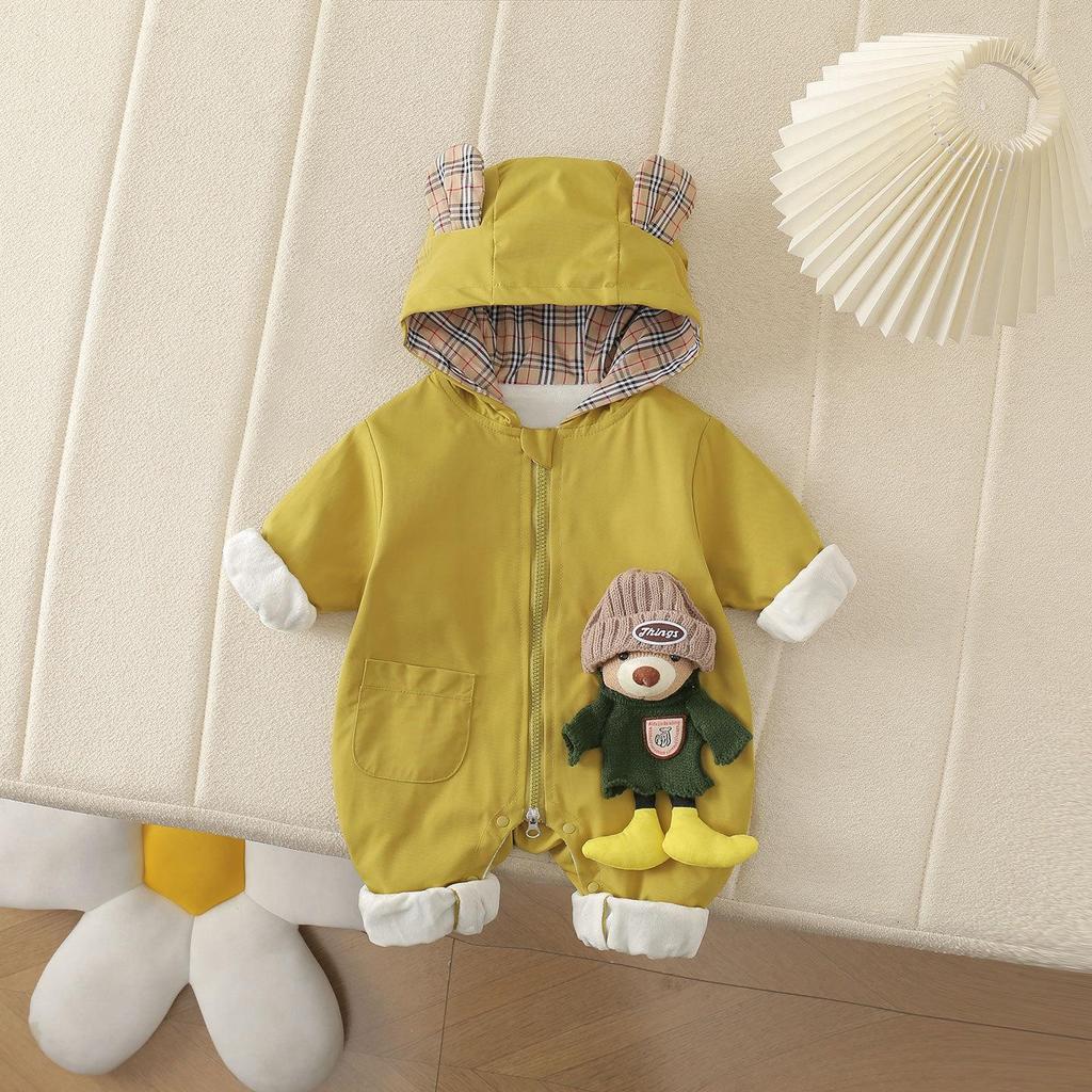 Super Cute Cartoon Baby Romper - Windproof for Spring & Autumn Outings