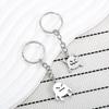 Cartoon Character Stainless Steel Keychain Cute Couple Style Fashion Backpack Pendant Practical Daily Key Accessory