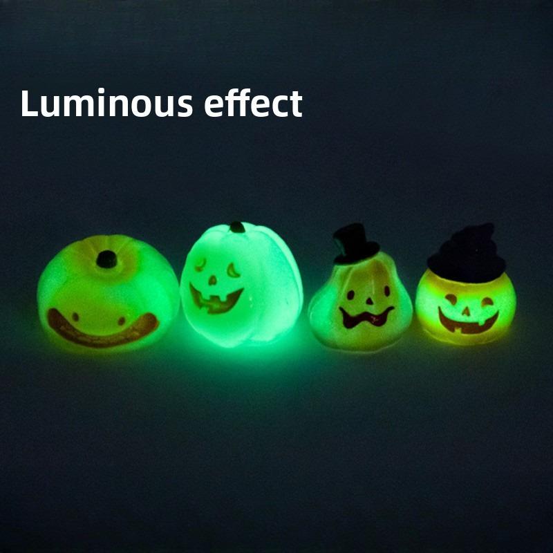 Ensemble de 6 Charms de Chaussures Noctiluents Accessoires Boucle de Chaussure à Trous pour Halloween Résine Citrouille Démon DIY Décorations de Chaussures 3D Cadeau