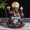 CO&LO Lord Ganesha India Elephant God Backflow Incense Burner Censer Holder Gift Decor