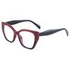 New Fashion Cat Eye Glasses Trendy Personalized Contrast Color Stitching Anti-Blue Light Glasses