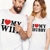 Eu Amo Minha EsposaEu Amo Marido Estampa Camiseta de Casal Homens Mulheres Presentes Dia dos Namorados Camisetas Divertidas Manga Curta AmantesCamiseta Combinando