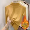 2024 Autumn/Winter White Cashmere Half-High Neck Long Sleeve Pullover Luxurious Base Layer T-Shirt