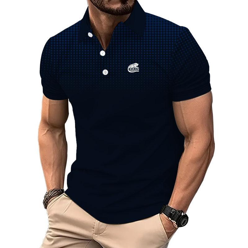 Men Clothes Summer Casual 3D Digital Print Polo Shirt Men Short Sleeve Business Lapel Polo Shirt Tops .