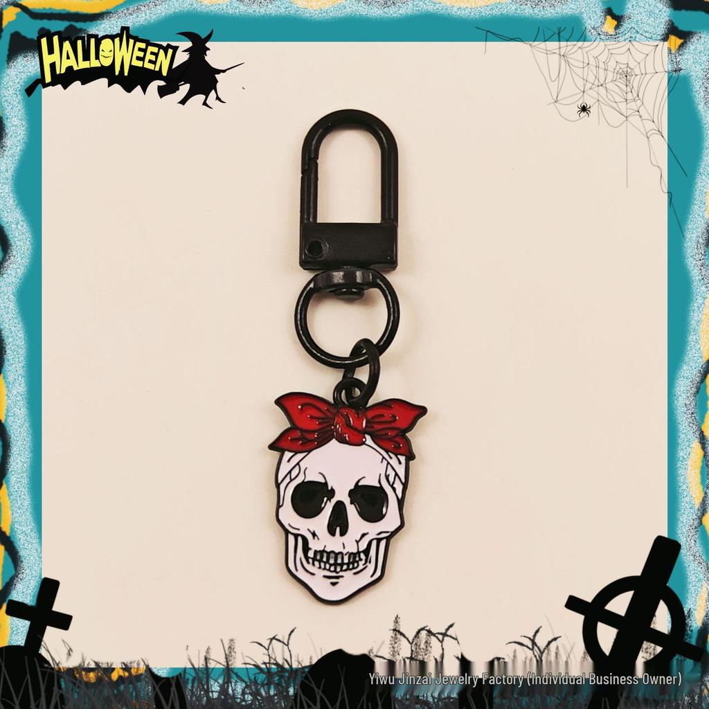 Cross-Border Halloween Skull & Pumpkin Keychain – Metal Ghost Charm Gift