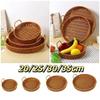 Plastic Imitation Handwoven Rattan Basket with Handle Wicker Basket  Food Storage